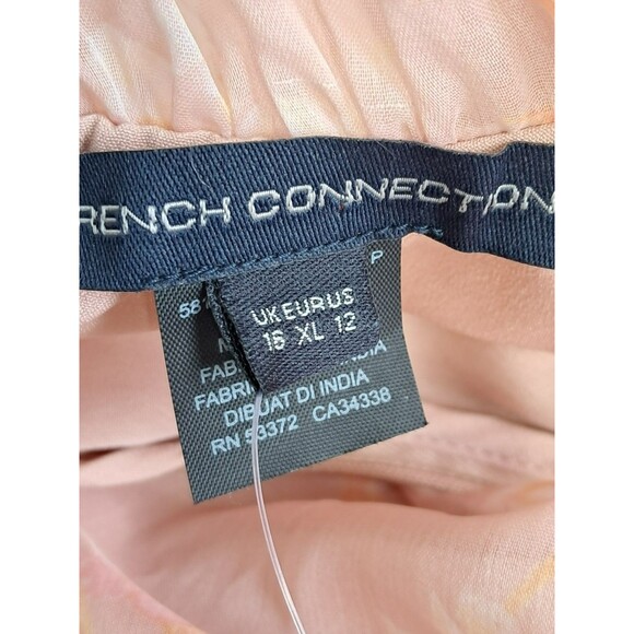 NWT French Connection Coral Floral Peach Diana Rec Crinkle Flowing Dress Size 12 - Picture 14 of 16